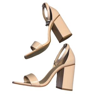 Nude Chunky Heel Sandal with Ankle Strap to Keep You Secure and comfortable!